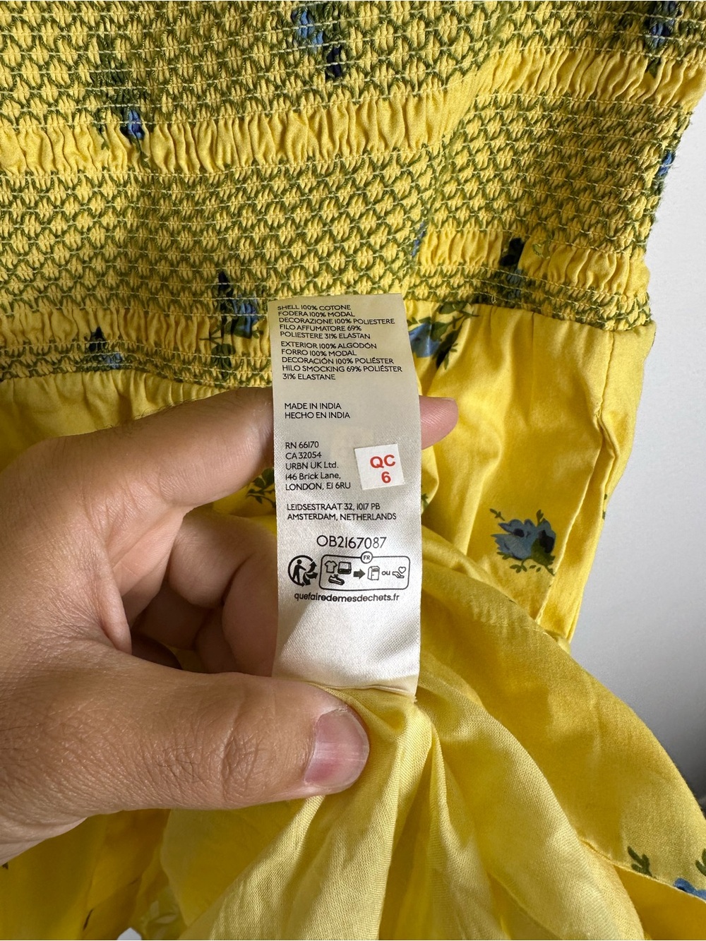 By Anthropologie Puff-Sleeve Square-Neck Smocked Mini Dress Sz L - Picture 8 of 10